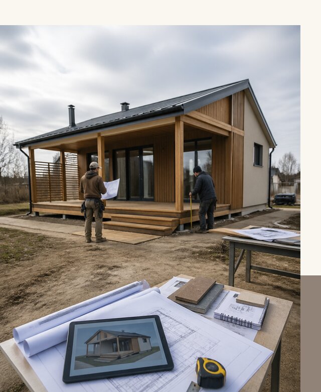 Проектирование домов 7 на 7 с террасой под ключ в Кулебаках